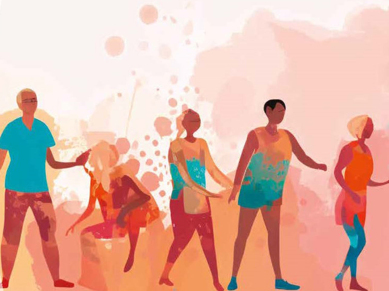 Gemälde fünf Personen